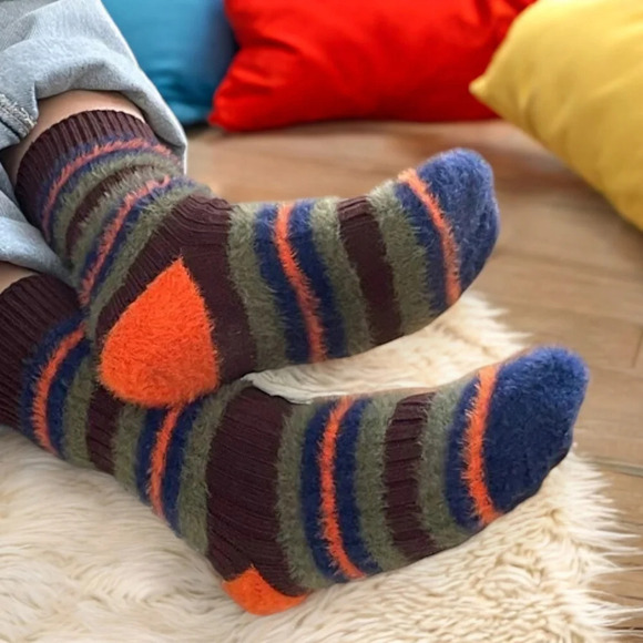 🆕️Cozy Fuzzy Striped Socks 3-Pack | Soft & Warm Fluffy Winter Lounge Socks🧦 - Picture 6 of 15